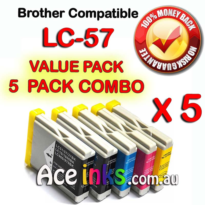 Value Pack 5 Compatible Brother LC-57 Printer Cartridges